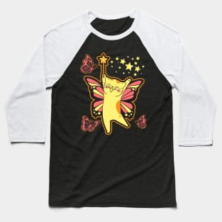 Kitten Fairy Butterfly Cat Baseball T-Shirt